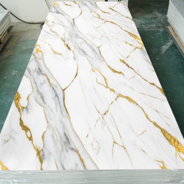 Metallic texture, marble texture, and gilded UV marble sheets are used for commercial spaces and home decoration